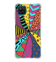 PrintiFy Samsung Galaxy M12 Uyumlu Retro Color 4 Baskılı Şeffaf Köşe Korumalı Antişok Kılıf