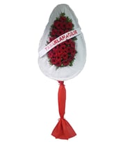 Tek Katlı Kırmızı Gerbera Ayaklı Çelenk