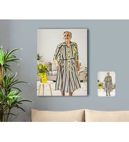 BK Gift Kişiye Özel Tam Boy Büyükanne Karikatürlü Kanvas Tablo 50x70cm-1