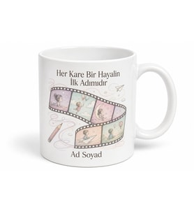 Animasyon Okuyanlara Kare Kare Çizilen Hayaller Çizer Kupası Hediye Bardak