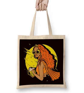 Redhead Girl Drinking Beer Ginger Irish Red Orange Haired Bez Çanta Uzun Saplı