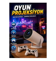 4K Wireless Oyun Projeksiyonu Çift Kollu Kumandalı Retro Video Oyun Projektörü