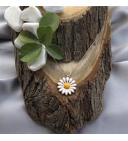 Rose Kaplama Papatya Gümüş Kolye (Karışık)