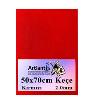 Kırmızı Keçe 50x70 cm 2.0 mm 1 Adet Renkli Hobi Keçesi Elişi Keçesi Anasınıfı Kreş Okul Öncesi 