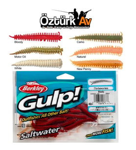 Berkley Gulp Sandworm 5cm 24 Adet Kokulu Silikon Yem  - Camo