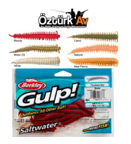 Berkley Gulp Sandworm 5cm 24 Adet Kokulu Silikon Yem  - Camo