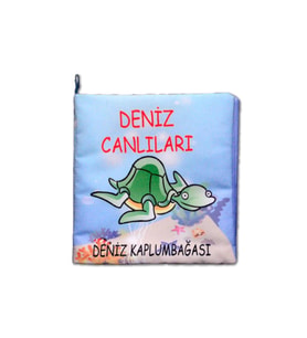 Tox Deniz Canlıları Kumaş Sessiz Kitap T059 - Bez Kitap , Eğitici Oyuncak , Yumuşak ve Hışırtılı