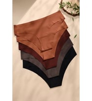 Merry See 5 li Set (BELİ LASTİKLİ) İz Yapmaz Likralı Dikişsiz Lazer Kesim Bikini Slip Külot (Çok Renkli)