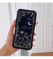 Iphone 13 Uyumlu Gökyüzü Desenli Siyah Telefon Kılıfı