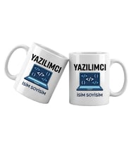 Kişiye Özel Yazılımcı Meslek Kupası – İsim Yazılı Yazılımcı Temalı Kupa Bardak Yazılımcı Hediyesi (Beyaz)