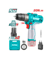 LI-ION ÇİFT AKÜLÜ DARBESİZ 12v MATKAP TYPE-C TDLI122028