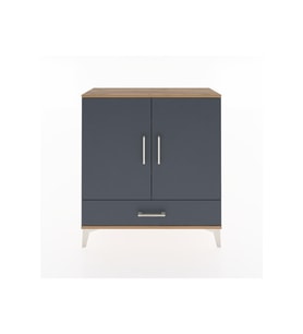 Arges Şifonyer 3 Raflı Tek Çekmeceli 2 Kapaklı 88x30x96 Çam-Antrasit