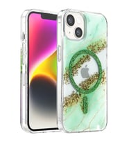 Onegif iPhone 15 Lotus Simli Magsafe Kapak - Yeşil