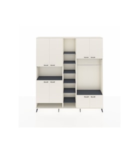 Arges Dolap 18 Raflı 8 Kapaklı Tek Askılı 220x30x243 Aytaşı-Aytaşı/Antrasit
