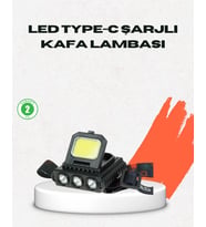 USB Şarjlı Kafa Feneri 800 Lumen Ayarlanabilir COB ve XPE LED