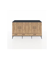Kronos Konsol 6 Raflı 3 Çekmeceli 4 Kapaklı 176x59x99 Antrasit-Çam