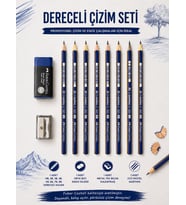 Dereceli Kalem Set Karakalem HB,2B,3B,4B,5B,6B,7B,8B Dereceli Kalem,Kalemtıraş,Orta Boy Sınav Silgisi