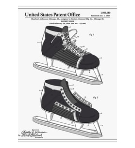 Hokey Paten Patenti Tablo Ahşap Poster Dekoratif