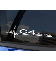C4 Yan Cam Sticker Oto Kapı Çıkartma Tuning oto 20 cm x 7 cm yazı 69