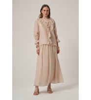 FTZ Women Kadın Fırfır Detay Helena Takım Beige 31409