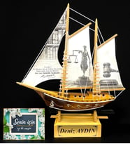 Size Özel Tasarım Doğal Ahşap Gemi Maketi Hediyesi El Yapımı Farklı Modeller (Model 5)