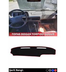 Tofas Dogan Torpıdo Gogus 3d Torpido Koruma Kılıfı - Ön Göğüs Kaplama - Kırmızı Şerit