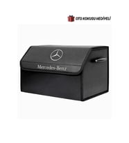 Mercedes-Benz Marka Logolu Oto Bagaj Organizer Çanta Oto Bagaj Çantası 2 Bölmeli Suni Deri