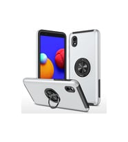 Samsung Galaxy A01 Core Kılıf Elit Yüzüklü Kapak - Gümüş