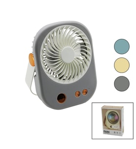 IŞIKLI MİNİ FAN MASA ÜSTÜ USB ŞARJLI 2İN1 KULP=TAŞIMA - DURUŞ 3 KADEME HIZ 15.5X12CM BJJ-565 (5680)
