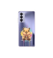 Tecno Camon 18P ile Uyumlu Splash Kapibara Tasarımlı Şeffaf Silikon Kılıf