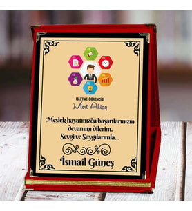 İşletme Baskılı Plaket (2. Tasarım)  Kişiye Özel (Kırmızı)