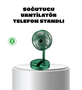 Katlanabilir Mini Fan - 3 Kademeli Soğutma, Şarjlı