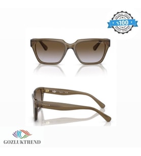 VOGUE   HAİLEY BİEBER SERİSİ  GÜNEŞ GÖZLÜĞÜ TRANSPARENT DARK KHAKİ 5512S 304768  53 17 140