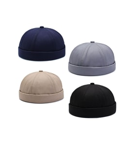 4 Lü Set %100 Pamuk Cap Ayarlanabilir Docker Şapka Yazlık Takke Şapka Retro Şapka Takke Şapka