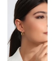 Kadın 925 Ayar Gümüş Kalp Küpe (Altın)