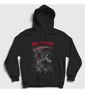 Presmono Unisex Siyah Fest Mayhem Kapüşonlu Sweatshirt 64503tt
