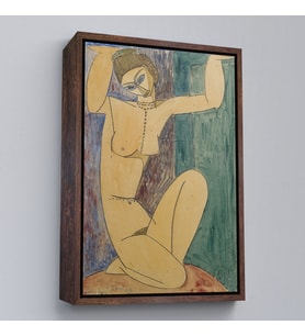 Çerçeveli Amedeo Modigliani - Cariatide Tablo (Altın)