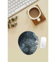 Mavi Mermer Desenli Bilek Destekli Mouse Pad