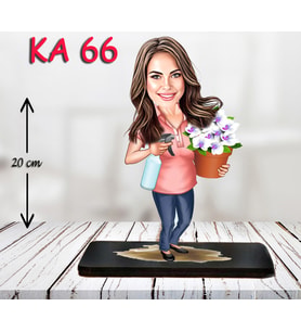 Kişiye Özel Ahşap Biblo - Kadın Karikatür Biblo - Kadın Biblo 16