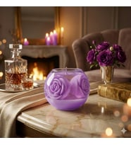 Mumelia Candles Cam Fanus'ta Güller - Doğal Soya Cam Fanus Tasarım Mum