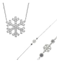 Gümüş Kar Tanesi Bayan Set