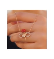 925 Ayar Gümüş Rose Sonsuz Gül Kadın Kolye