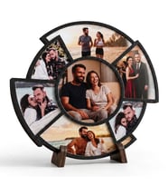 Kişiye Özel 7 Fotoğraflı Premium Kadraj Kolaj 3mm Pleksi Korumalı 20 cm Dekoratif Masaüstü Ahşap Çerçeve Sevgiliye & Yıldönümü Hediyesi