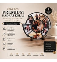 Kişiye Özel 9 Fotoğraflı Premium Kadraj Kolaj 3mm Pleksi Korumalı 20 cm Dekoratif Masaüstü Ahşap Çerçeve Sevgiliye & Yıldönümü Hediyesi