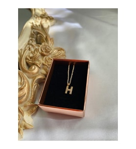 Zirkon Taşlı Minimal Gold H Harfli Kolye