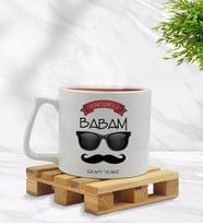 BK Gift Kişiye Özel Yakışıklı Babam Tasarımlı Middle Beyaz Kupa Bardak Model 3
