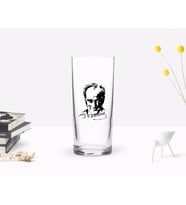 BK Home Renkli Baskılı Atatürk Temalı Rakı Bardağı-13 (Beyaz)