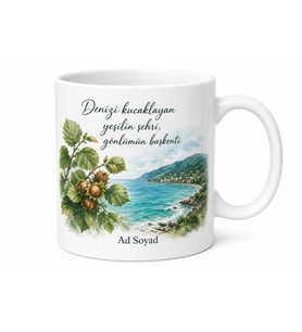 Ordu Fındık ve Deniz Temalı Kişiye Özel Kupa Bardak Hediye