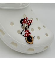 Terlik Süsü ve Aksesuarı , Çanta Süsü – Renkli Jibbitz Minie Mouse Görselli Figür Aksesuarı (Ekru-Siyah)