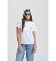 Smart Devil Kadın Taş T-Shirt (Beyaz)